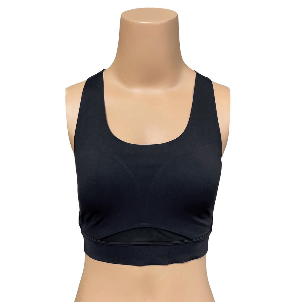 Athleta High Gear Bra A-C Sz S Longline Black Medium Impact Racerback Pads